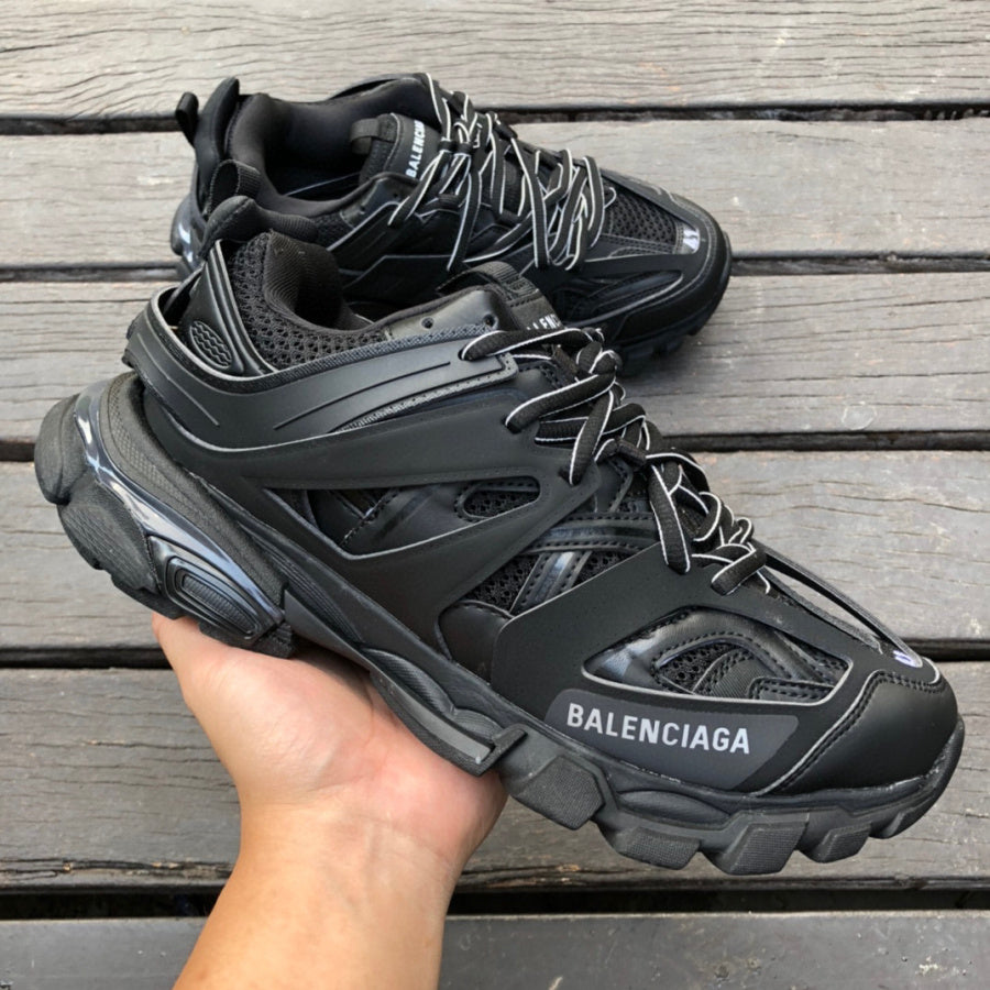 BALENCIAGA Track logo-detailed mesh and rubber sneakers