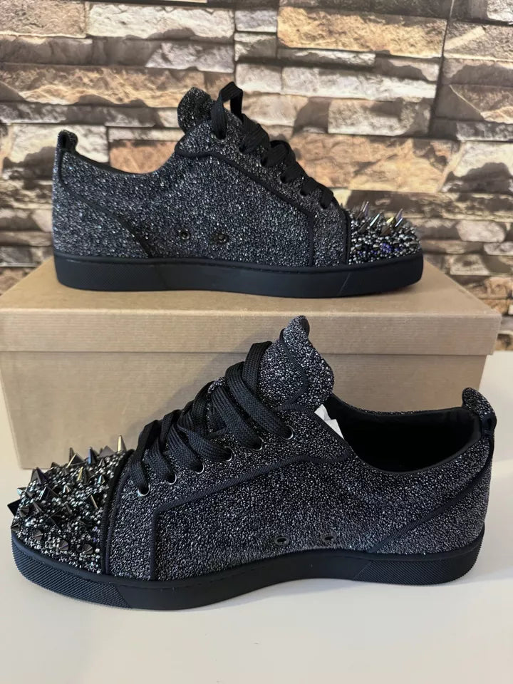 Christian Louboutin Louis Junior P Pik Strass Black